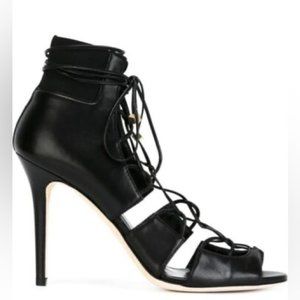 Jimmy Choo Black Myrtle Napa leather Lace-Up high heel sandal